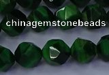 CTE1923 15.5 inches 10mm faceted nuggets green tiger eye beads