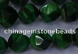 CTE1924 15.5 inches 12mm faceted nuggets green tiger eye beads