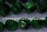 CTE1924 15.5 inches 12mm faceted nuggets green tiger eye beads