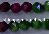 CTE1929 15.5 inches 12mm faceted nuggets colorful tiger eye beads