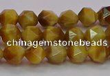 CTE1932 15.5 inches 8mm faceted nuggets golden tiger eye beads