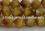 CTE1934 15.5 inches 12mm faceted nuggets golden tiger eye beads