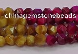 CTE1936 15.5 inches 6mm faceted nuggets mixed tiger eye beads