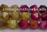 CTE1938 15.5 inches 10mm faceted nuggets mixed tiger eye beads