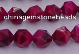 CTE1942 15.5 inches 8mm faceted nuggets red tiger eye beads