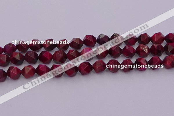 CTE1944 15.5 inches 12mm faceted nuggets red tiger eye beads