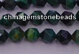 CTE1946 15.5 inches 6mm faceted nuggets green tiger eye beads