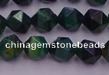 CTE1947 15.5 inches 8mm faceted nuggets green tiger eye beads