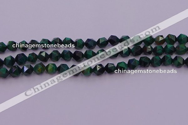 CTE1947 15.5 inches 8mm faceted nuggets green tiger eye beads