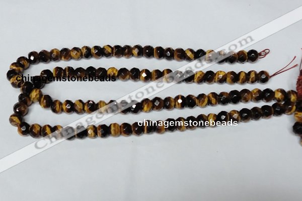 CTE197 15.5 inches 7*12mm faceted rondelle yellow tiger eye gemstone beads