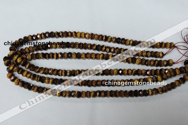 CTE198 15.5 inches 5*8mm faceted rondelle yellow tiger eye gemstone beads