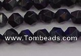 CTE1981 15.5 inches 6mm faceted nuggets blue tiger eye beads