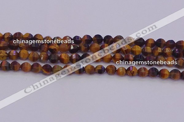 CTE1991 15.5 inches 6mm faceted round yellow tiger eye beads