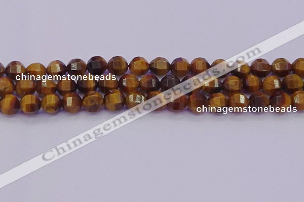 CTE1992 15.5 inches 8mm faceted round yellow tiger eye beads