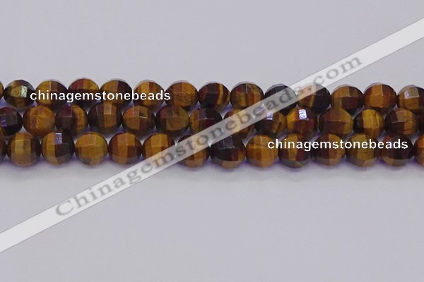 CTE1993 15.5 inches 10mm faceted round yellow tiger eye beads