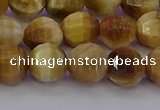 CTE1997 15.5 inches 8mm faceted round golden tiger eye beads