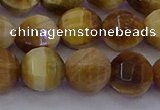 CTE1998 15.5 inches 10mm faceted round golden tiger eye beads