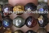 CTE2001 15.5 inches 6mm faceted round AB-color mixed tiger eye beads