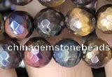 CTE2002 15.5 inches 8mm faceted round AB-color mixed tiger eye beads