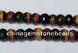 CTE201 15.5 inches 5*8mm faceted rondelle red & yellow tiger eye beads