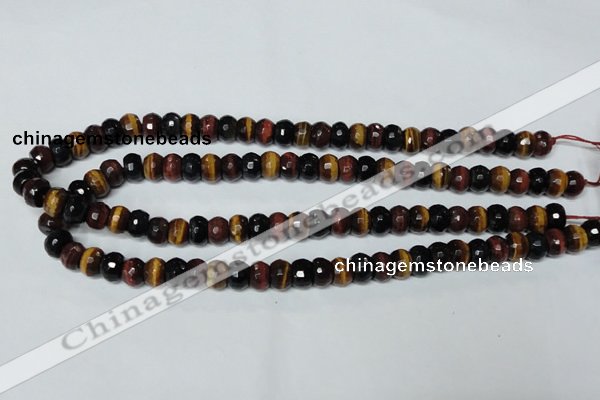 CTE201 15.5 inches 5*8mm faceted rondelle red & yellow tiger eye beads