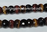 CTE202 15.5 inches 7*10mm faceted rondelle red & yellow tiger eye beads