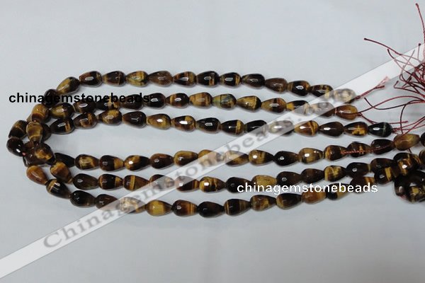 CTE204 15.5 inches 8*12mm faceted teardrop yellow tiger eye beads