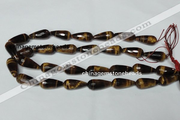 CTE205 15.5 inches 12*26mm faceted teardrop yellow tiger eye beads