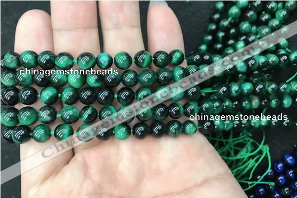 CTE2050 15.5 inches 4mm round green tiger eye beads wholesale