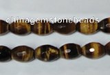 CTE206 15.5 inches 6*8mm faceted rice yellow tiger eye beads