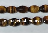 CTE207 15.5 inches 8*10mm faceted rice yellow tiger eye beads