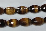CTE208 15.5 inches 10*14mm faceted rice yellow tiger eye beads