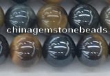 CTE2086 15.5 inches 8mm round AB-color blue & yellow tiger eye beads