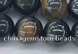 CTE2088 15.5 inches 12mm round AB-color blue & yellow tiger eye beads