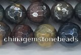 CTE2094 15.5 inches 8mm faceted round AB-color mixed tiger eye beads