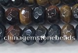 CTE2101 15.5 inches 4*6mm faceted rondelle AB-color mixed tiger eye beads