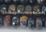 CTE2102 15.5 inches 5*8mm faceted rondelle AB-color mixed tiger eye beads