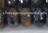 CTE2106 10*16mm faceted rondelle AB-color mixed tiger eye beads