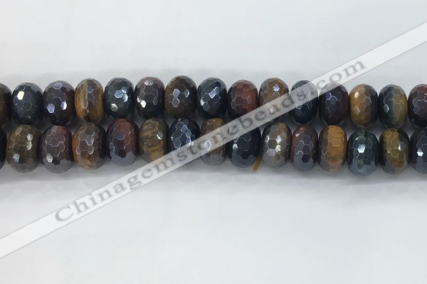 CTE2106 10*16mm faceted rondelle AB-color mixed tiger eye beads