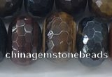 CTE2107 12*18mm faceted rondelle AB-color mixed tiger eye beads