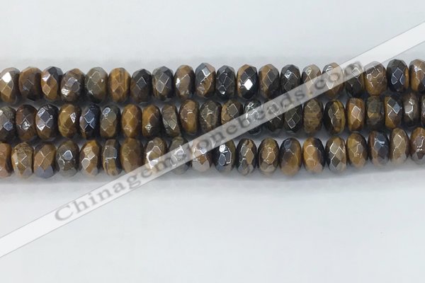 CTE2112 6*10mm faceted rondelle AB-color yellow tiger eye beads