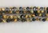 CTE2125 15.5 inches 6mm faceted nuggets golden & blue tiger eye beads