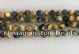 CTE2126 15.5 inches 8mm faceted nuggets golden & blue tiger eye beads