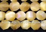 CTE2135 15.5 inches 6mm faceted nuggets golden tiger eye beads