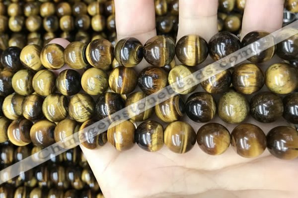 CTE2150 15.5 inches 12mm round yellow tiger eye beads wholesale