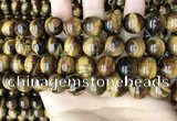 CTE2151 15.5 inches 14mm round yellow tiger eye beads wholesale