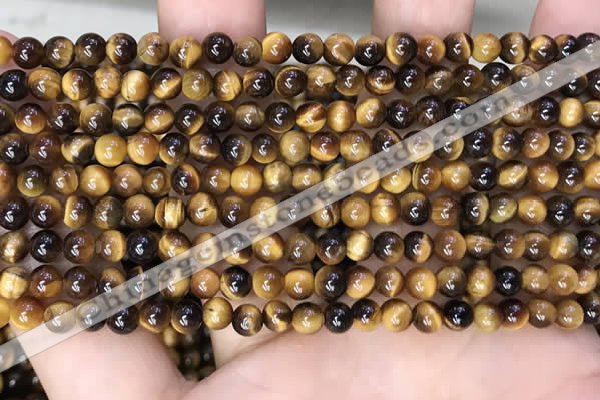 CTE2156 15.5 inches 4mm round yellow tiger eye gemstone beads