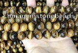 CTE2161 15.5 inches 12mm round yellow tiger eye gemstone beads