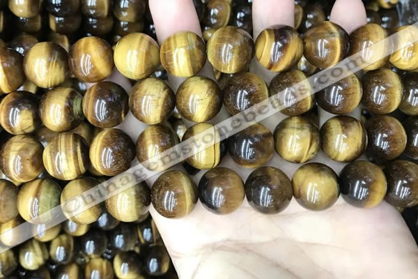 CTE2162 15.5 inches 14mm round yellow tiger eye gemstone beads