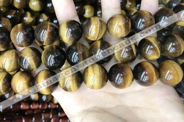 CTE2165 15.5 inches 20mm round yellow tiger eye gemstone beads